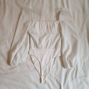 Princess Polly Cream Square-Neck Bodysuit